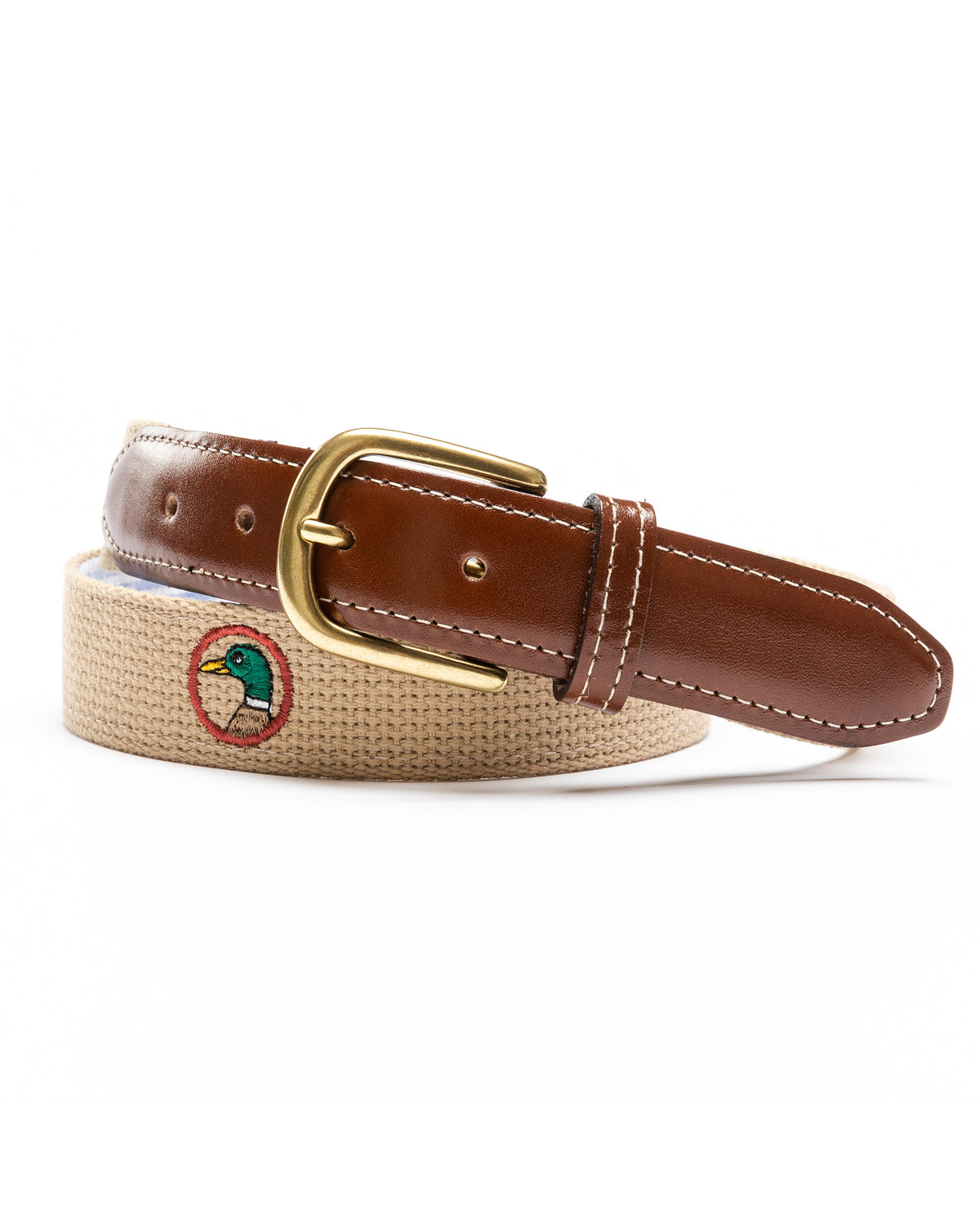 Embroidered Logo Web Belt - Khaki