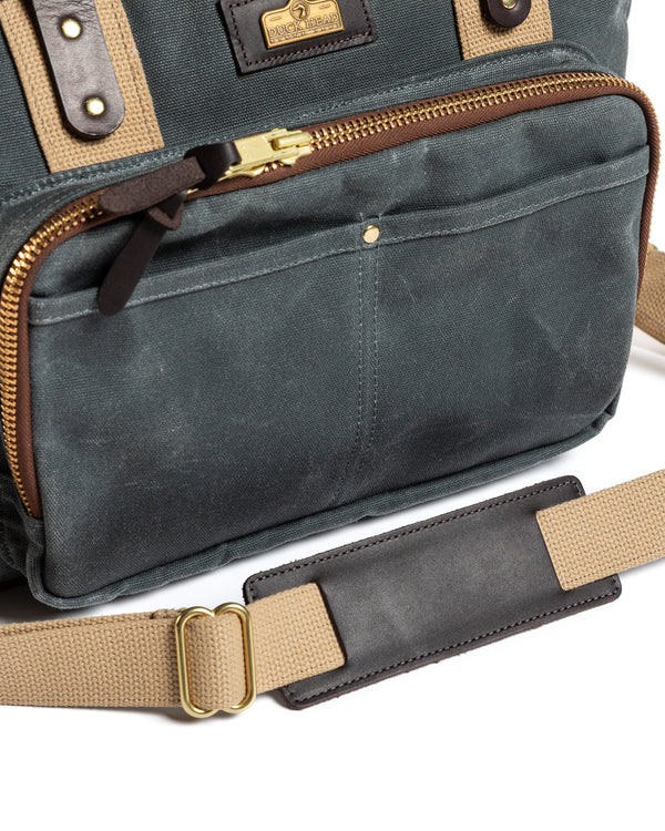 Waxed Canvas Laptop Bag - Charcoal