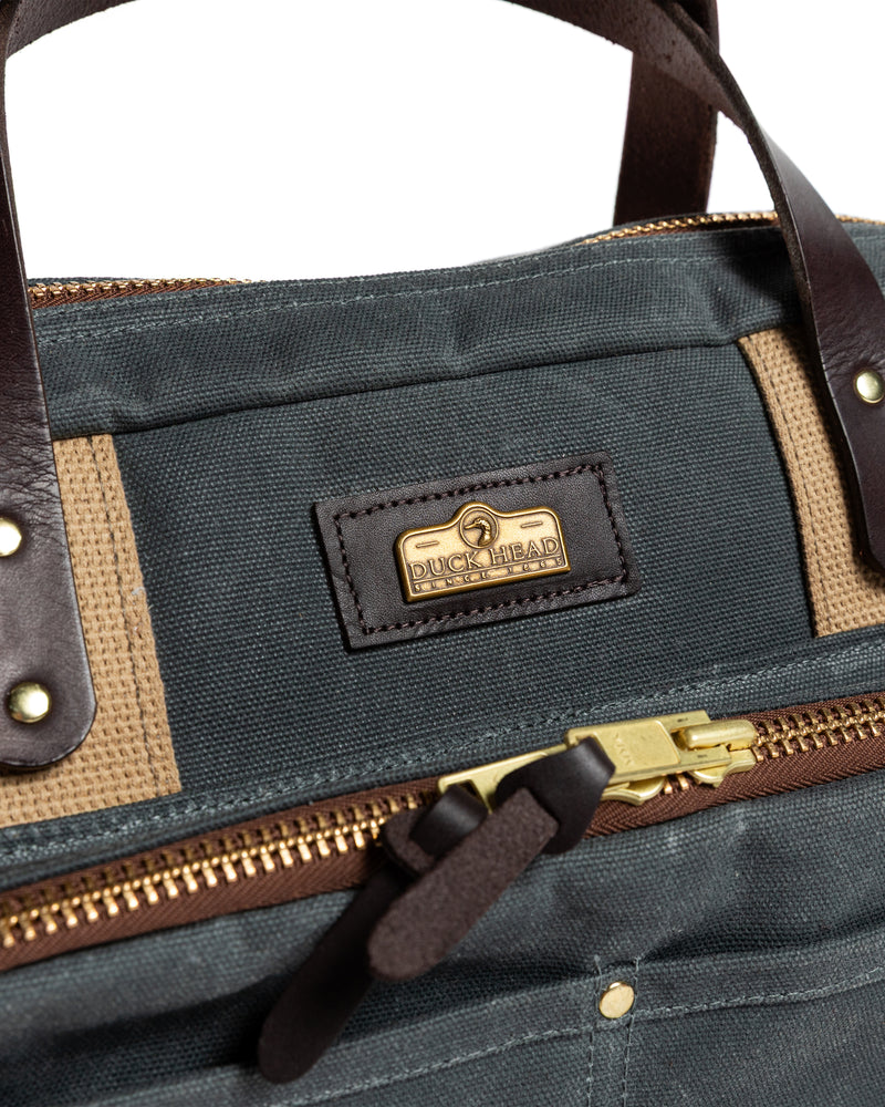 Waxed Canvas Laptop Bag - Charcoal