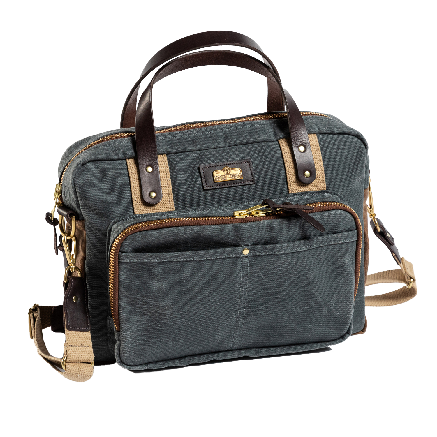 Waxed Canvas Laptop Bag - Charcoal