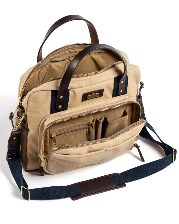 Waxed Canvas Laptop Bag - Natural