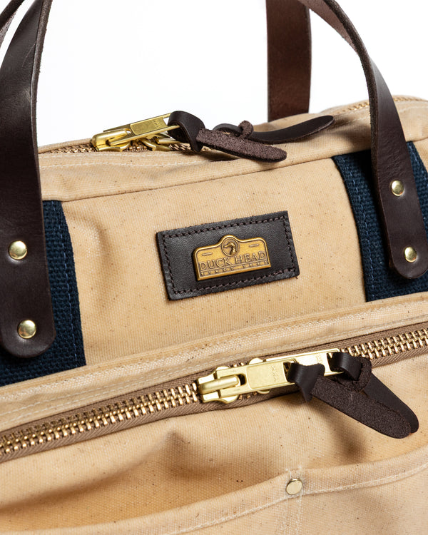 Waxed Canvas Laptop Bag - Natural
