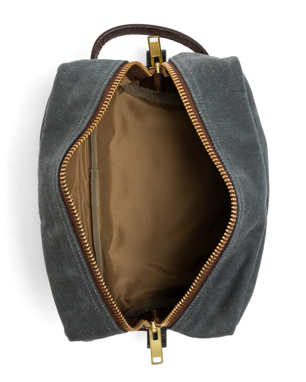 Waxed Canvas Dopp Kit - Charcoal