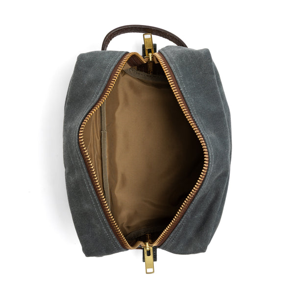 Waxed Canvas Dopp Kit - Charcoal