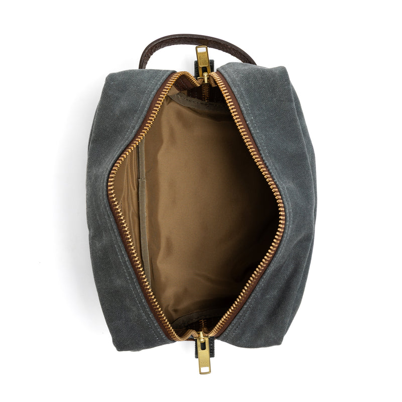 Waxed Canvas Dopp Kit - Charcoal