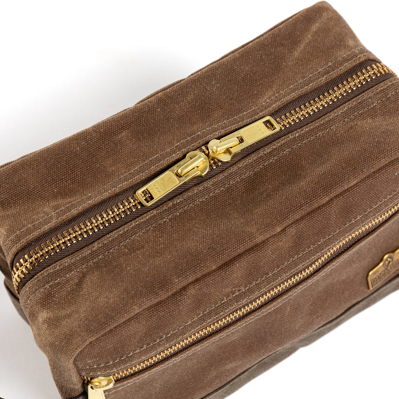 Waxed Canvas Dopp Kit - Brush Brown