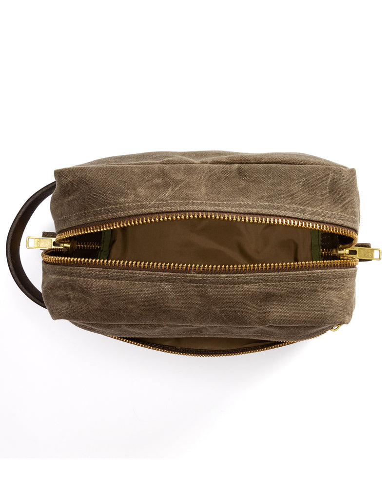 Waxed Canvas Dopp Kit - Field Brown