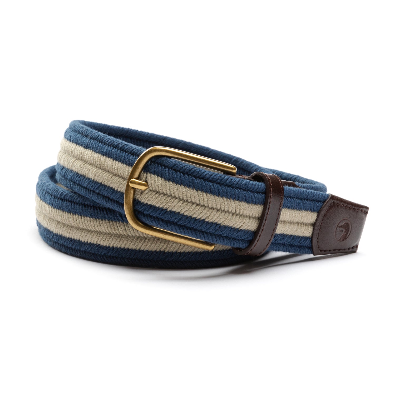 Striped Braided Belt - Dark Indigo