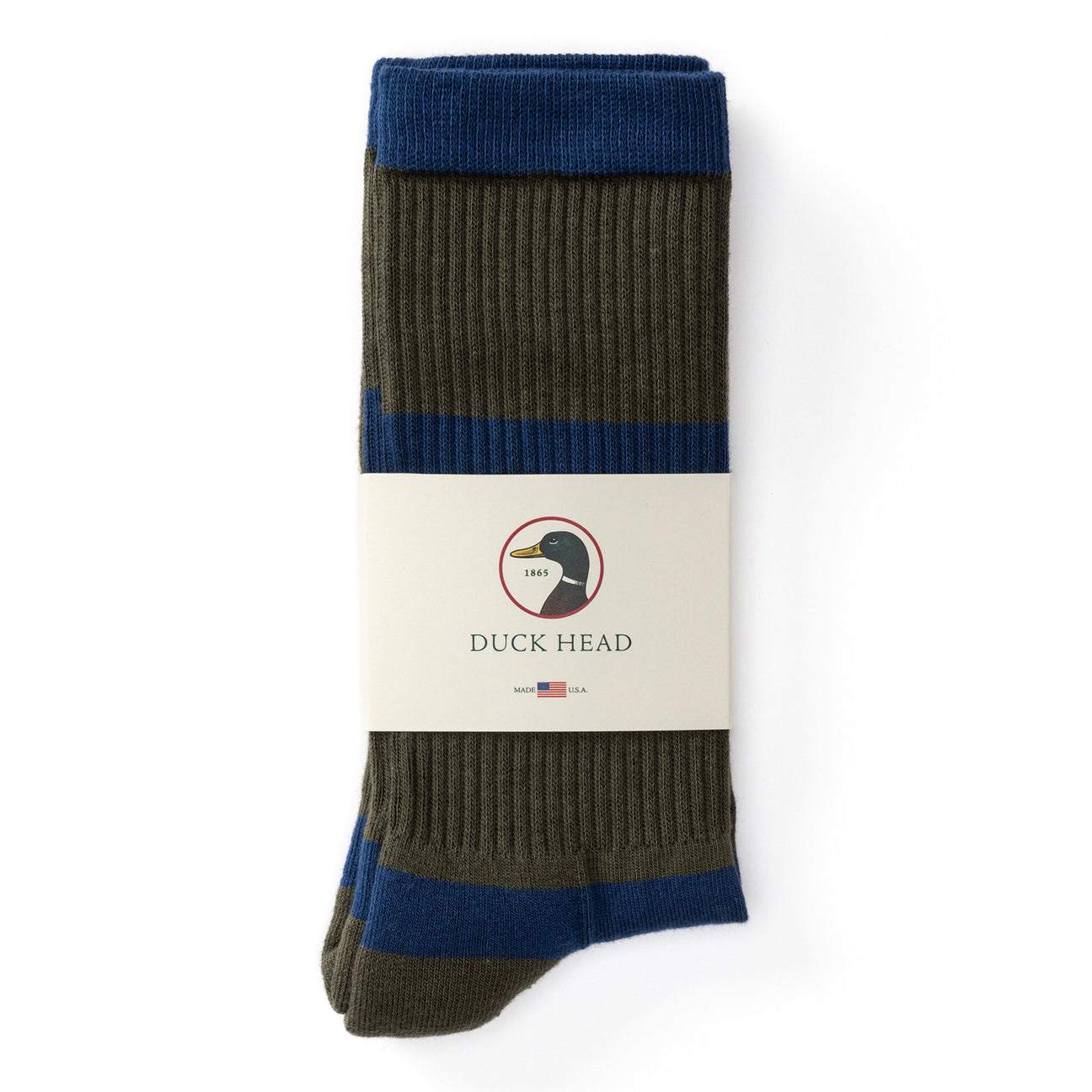 Striped Ribbed Sock - Olive