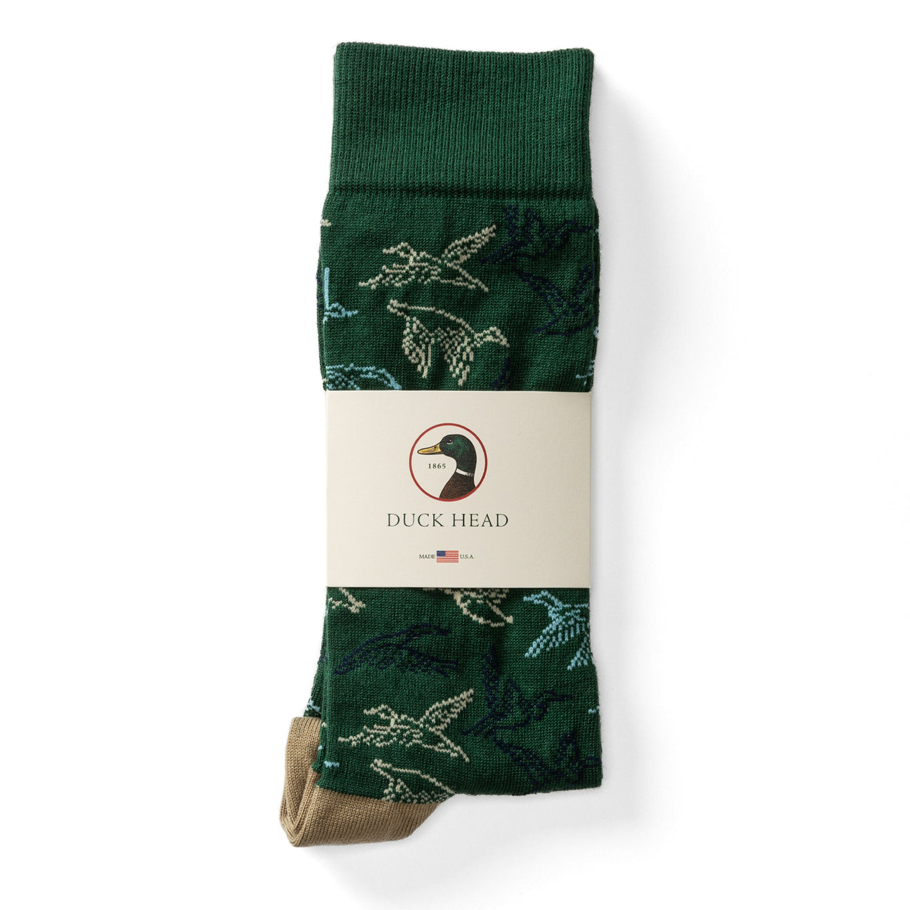 Flying Mallard Sock - Hunter Green