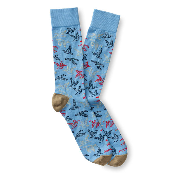 Flying Mallard Sock - Sky Blue