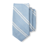Silk Linen Stripe Tie - Light Blue