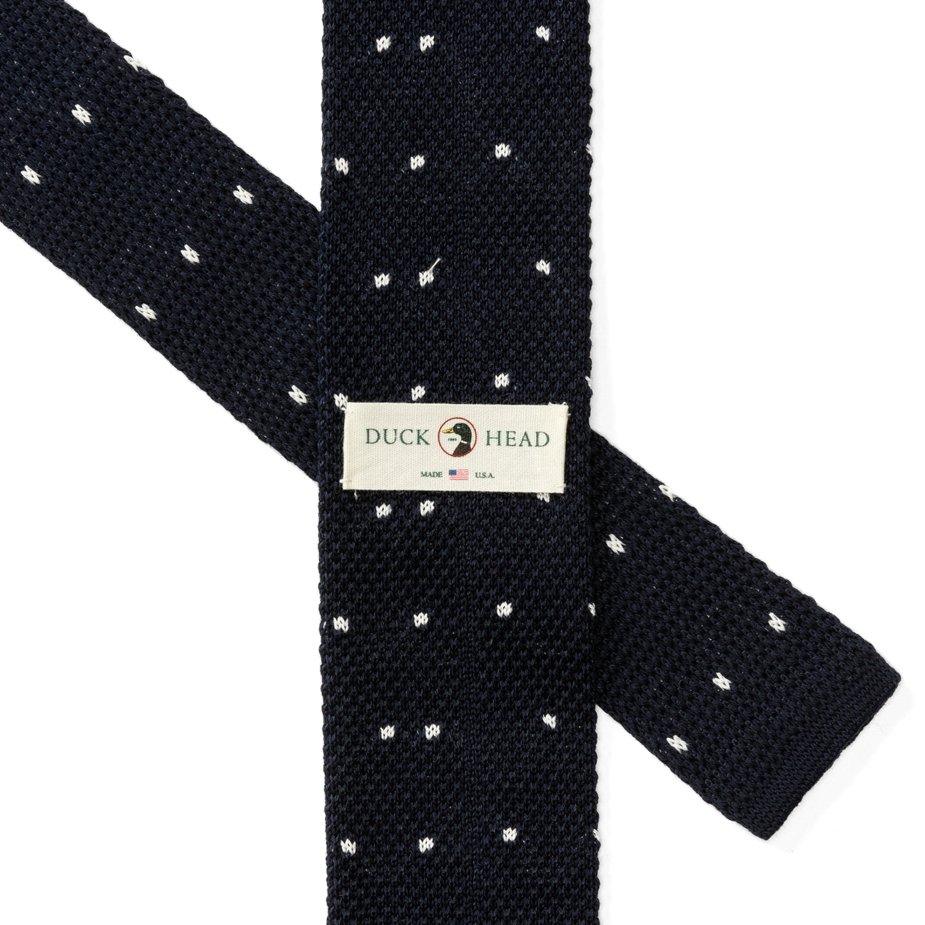 Navy Polka Dot Knit Tie - Maritime Blue