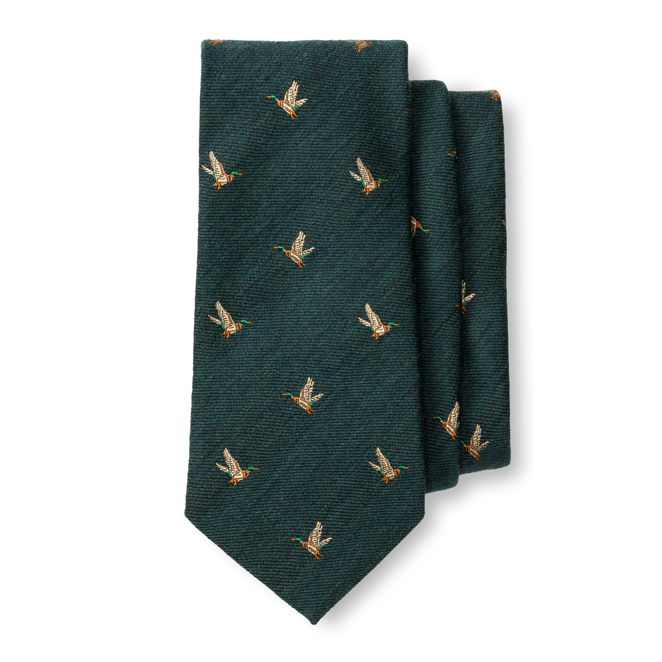 Wool/Silk Duck Tie - Forest Green
