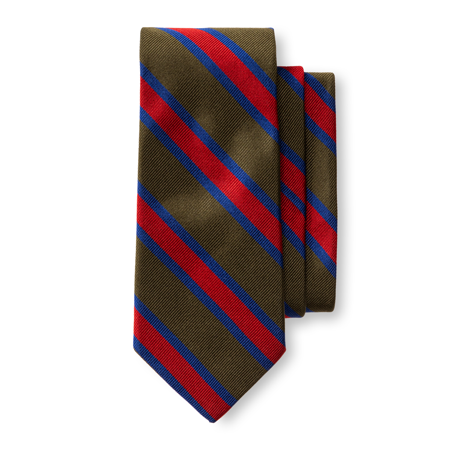 Silk Stripe Tie - Olive