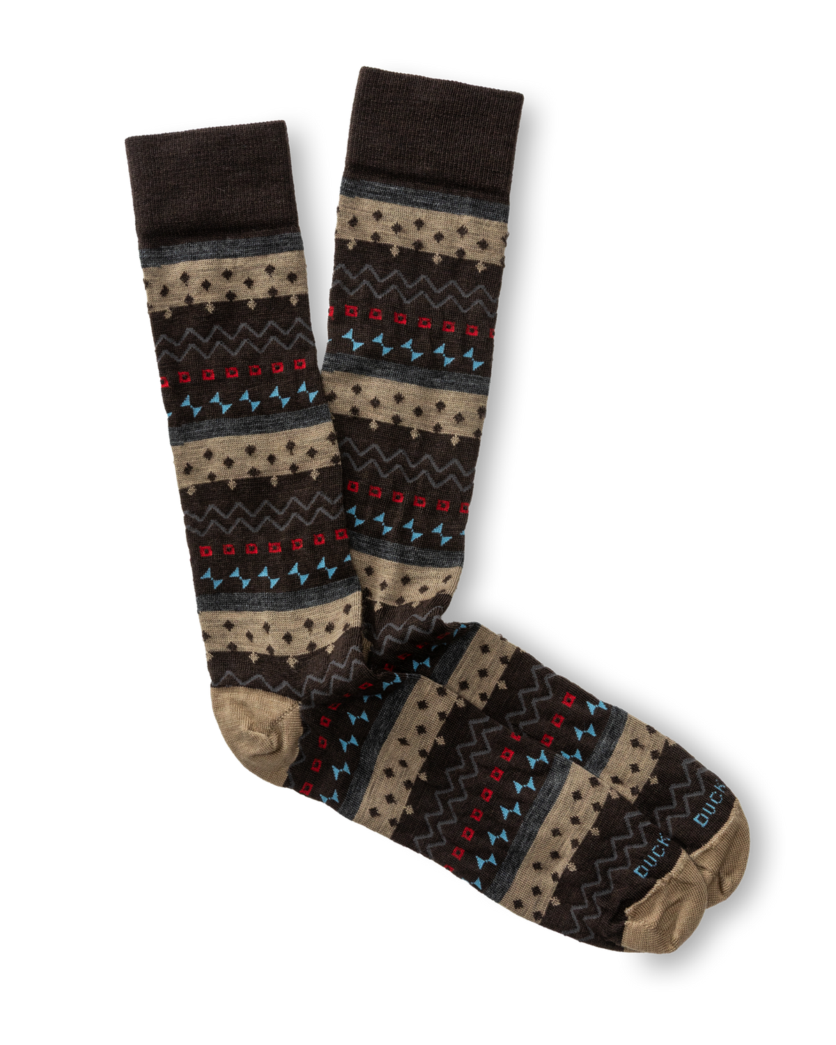 Birch Fair Isle Sock - Chocolate Plum