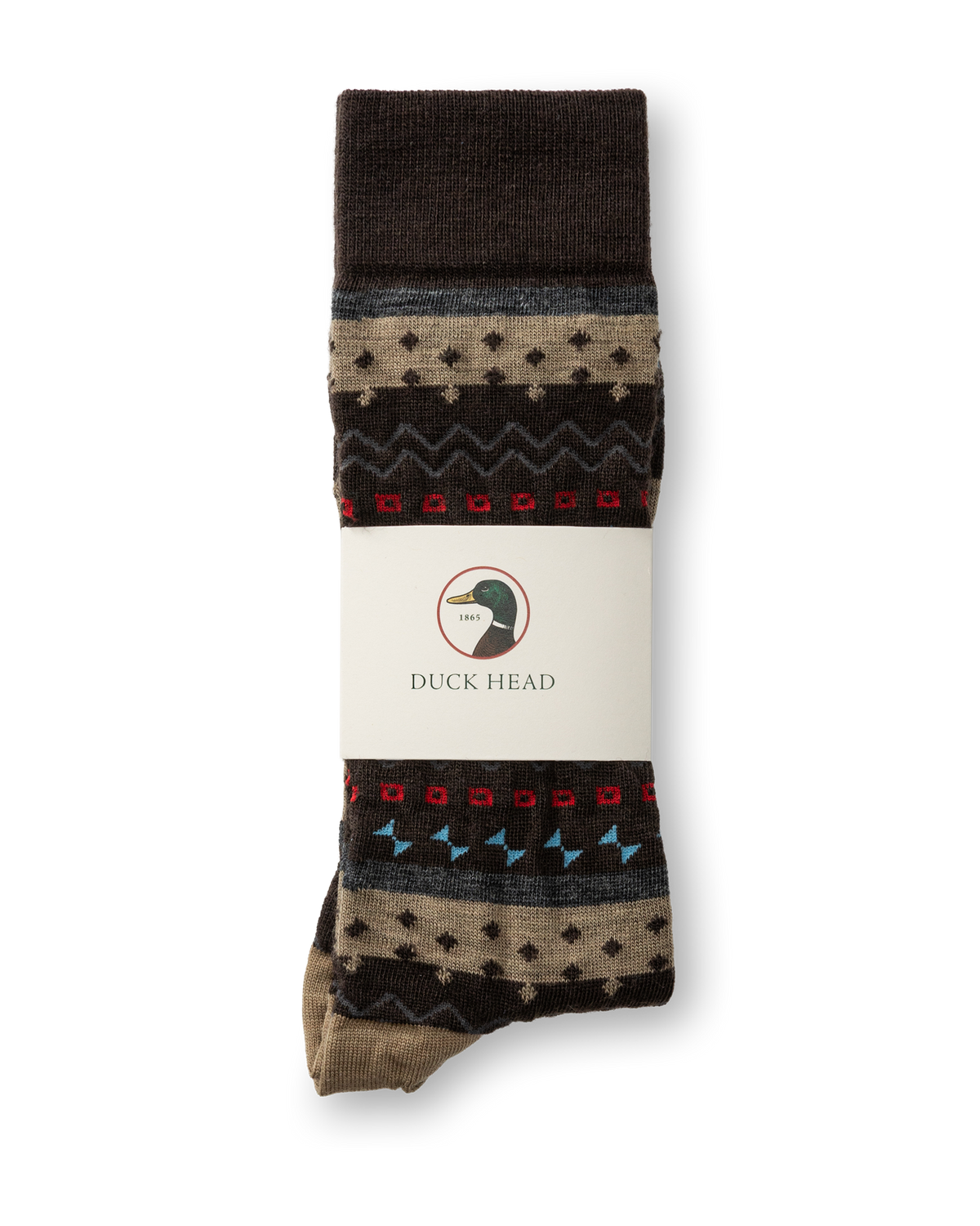 Birch Fair Isle Sock - Chocolate Plum
