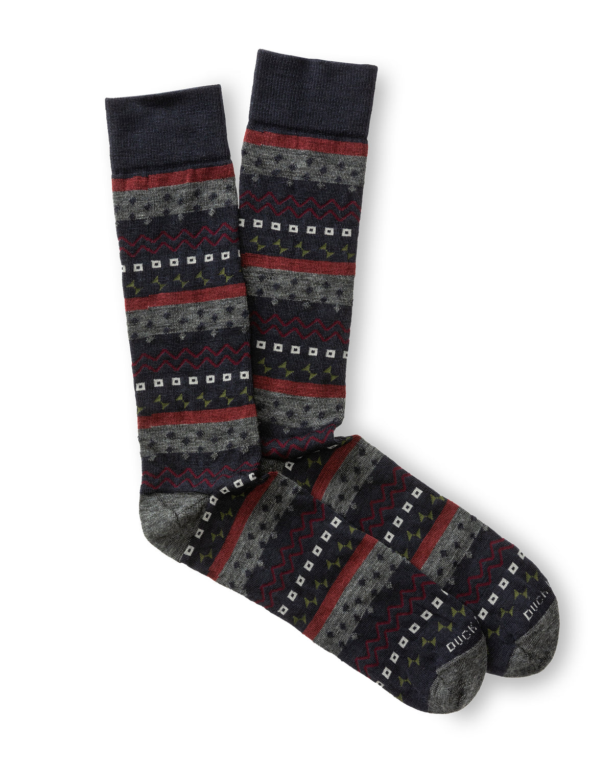 Birch Fair Isle Sock - Navy
