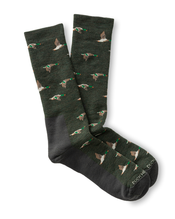 Mallard Merino Wool Sporting Sock - Dark Forest Green Heather