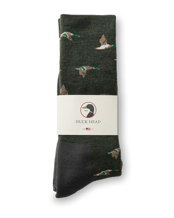 Mallard Merino Wool Sporting Sock - Dark Forest Green Heather