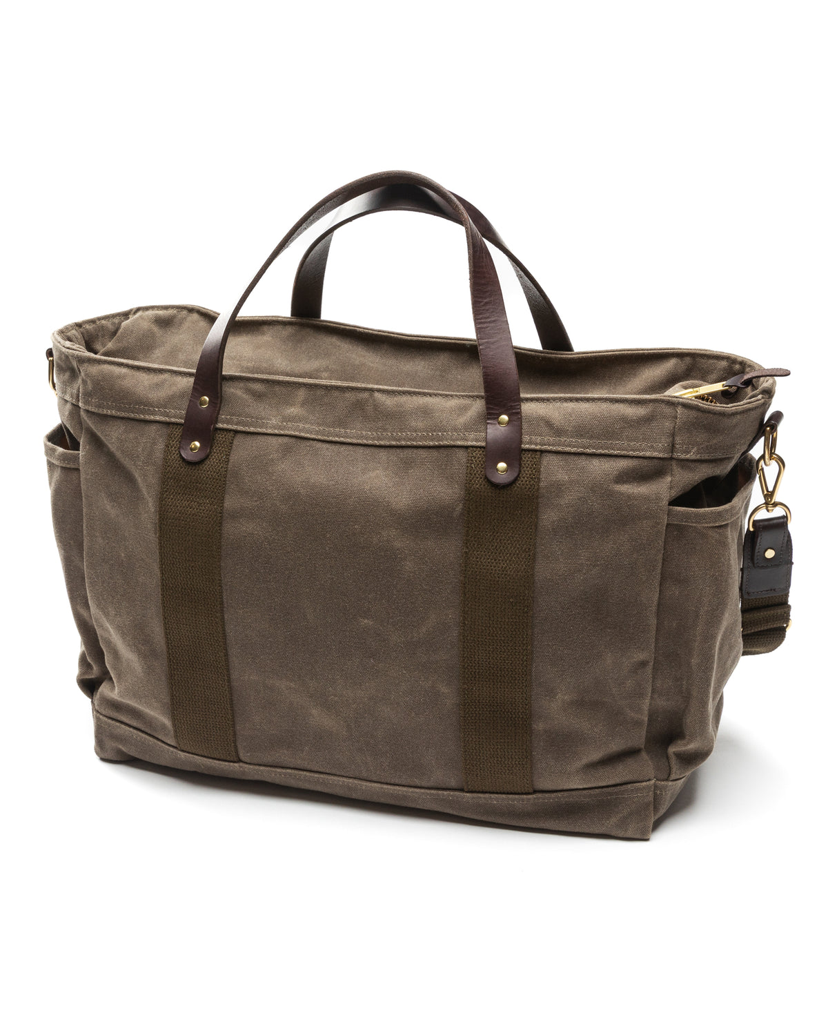 Large Waxed Canvas Tote - Field Brown