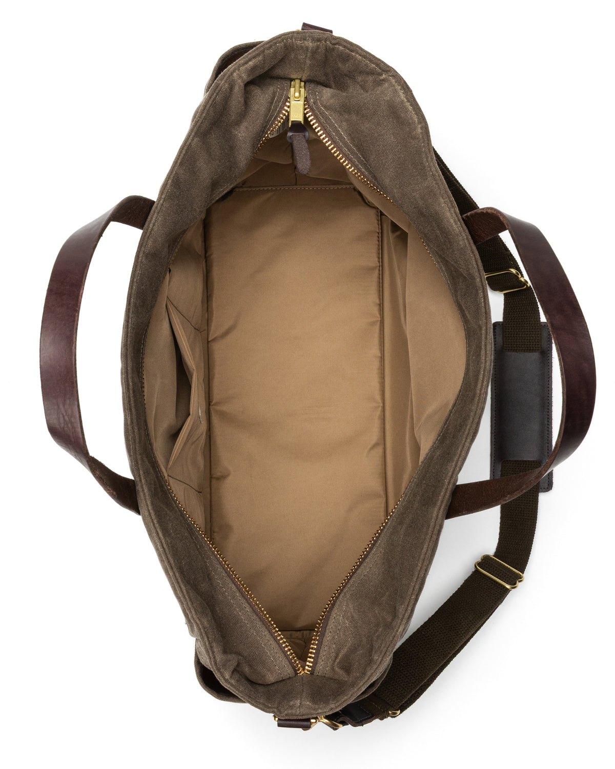Large Waxed Canvas Tote - Field Brown