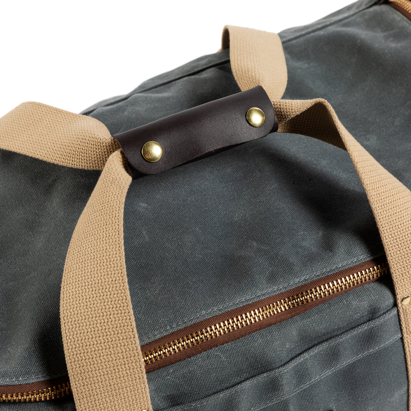 Waxed Canvas Weekender Bag - Charcoal