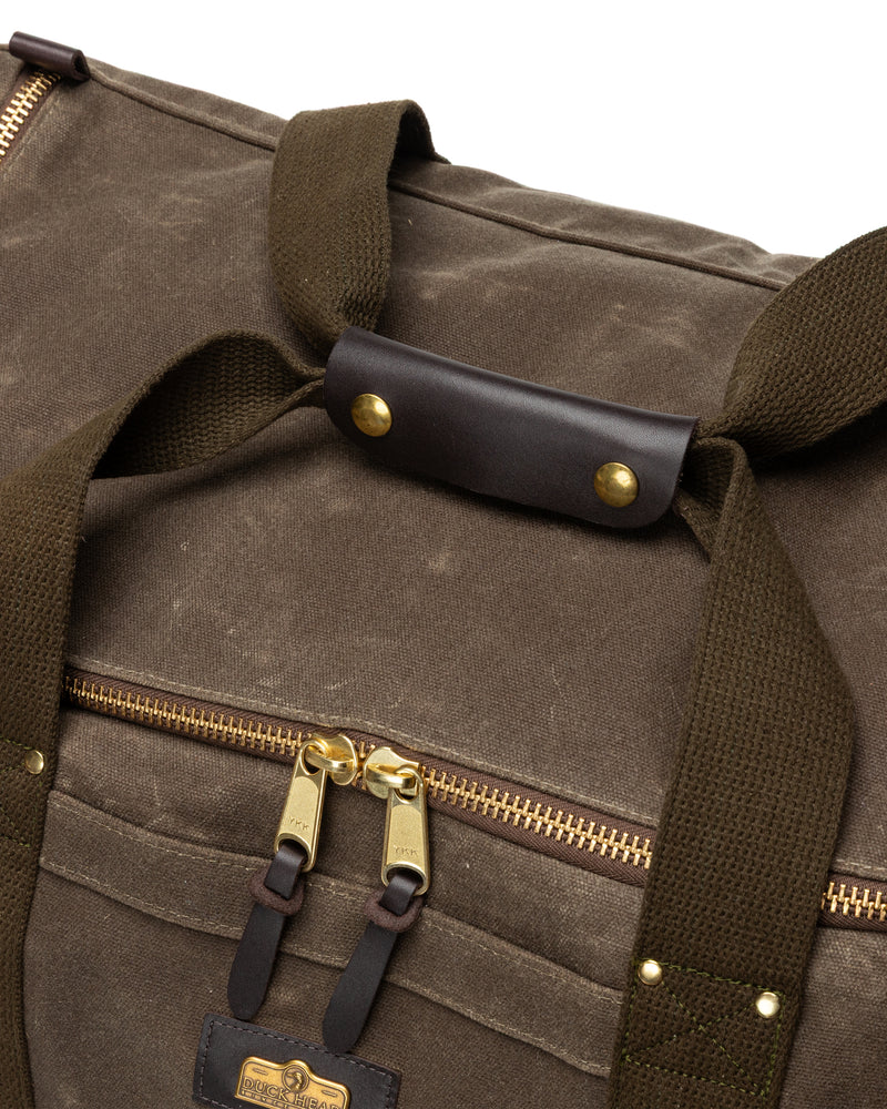 Waxed Canvas Weekender Bag - Field Brown
