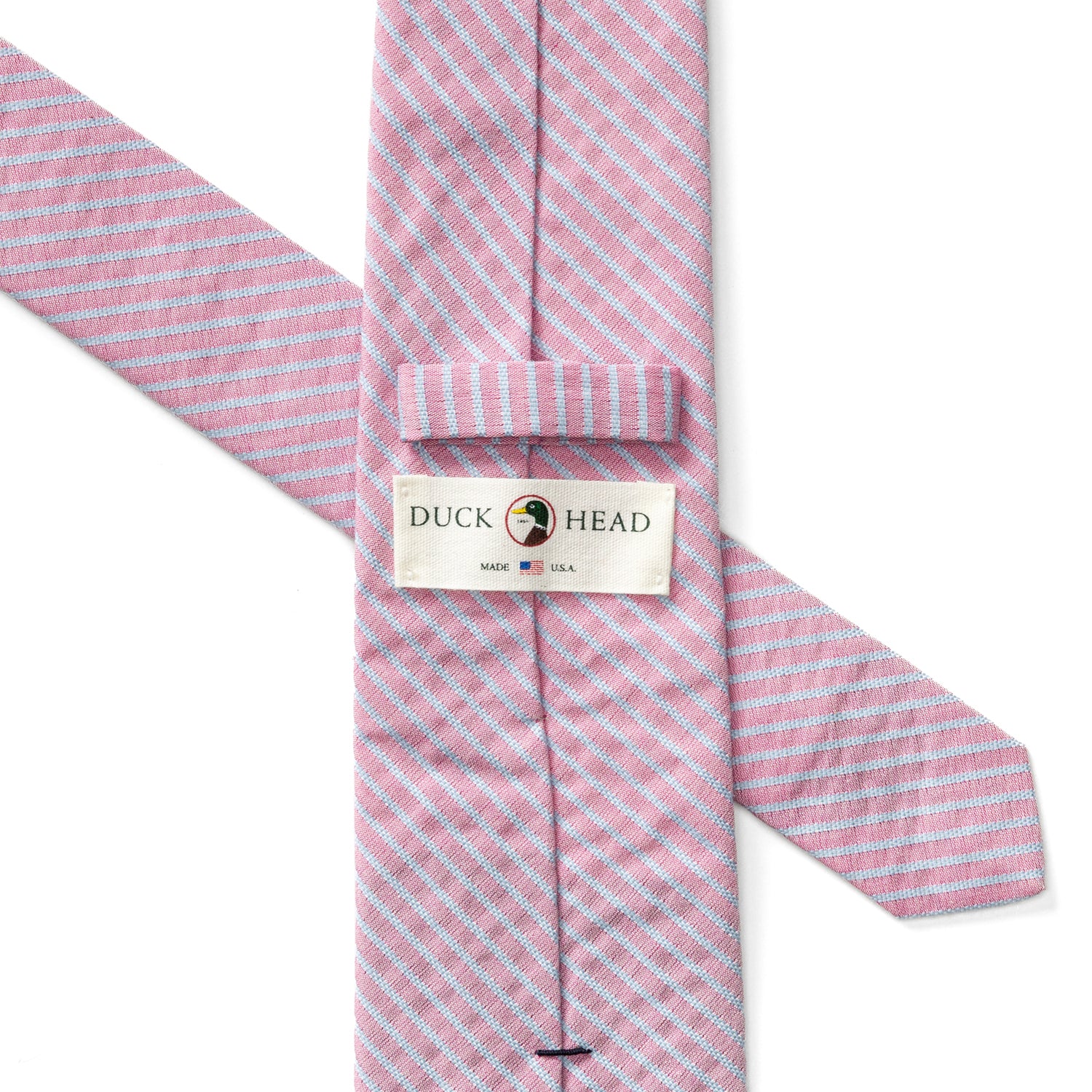 Seersucker Stripe Tie - Rosewood