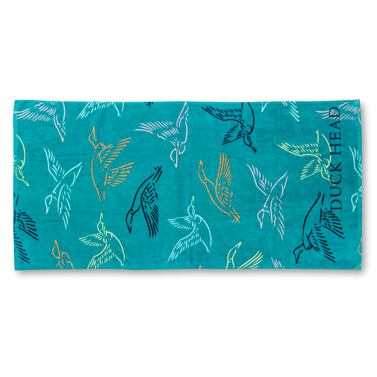 Flying Mallard Beach Towel - Lake Blue
