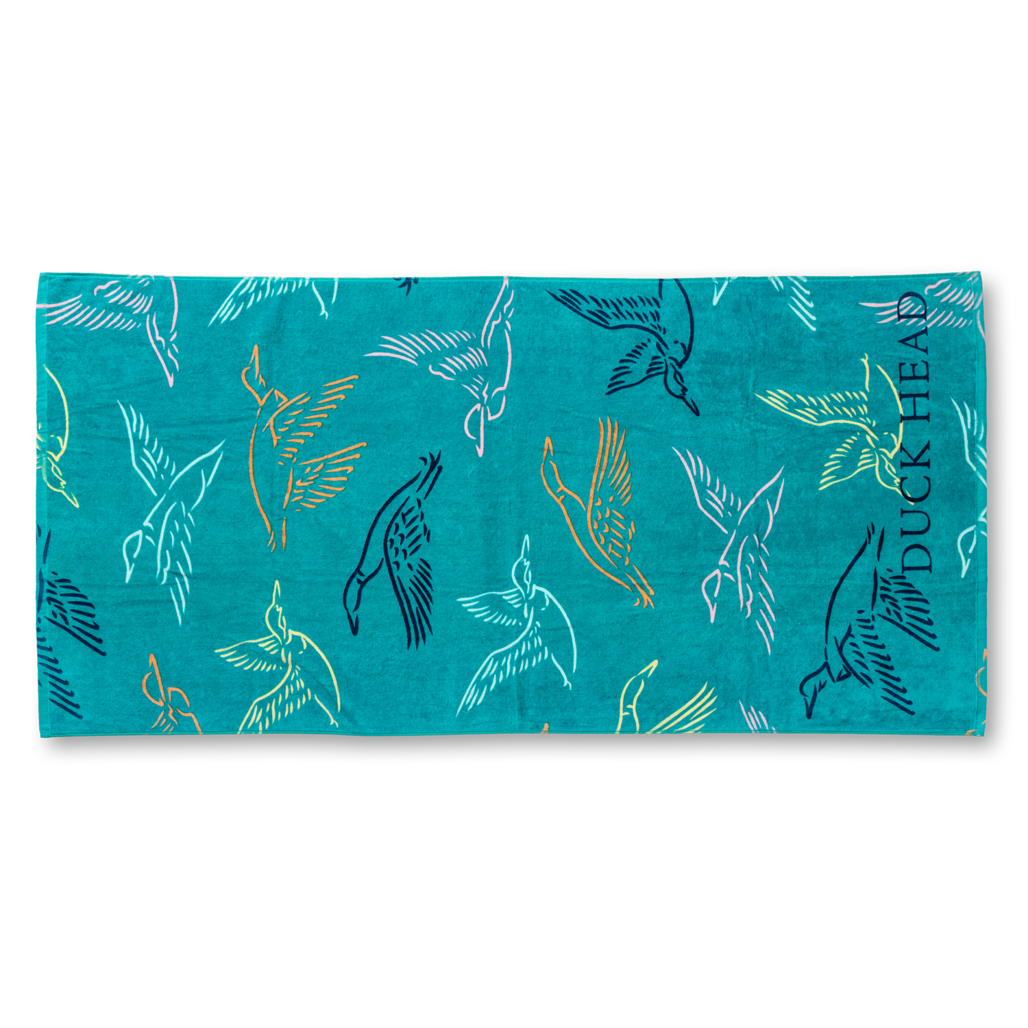 Flying Mallard Beach Towel - Lake Blue