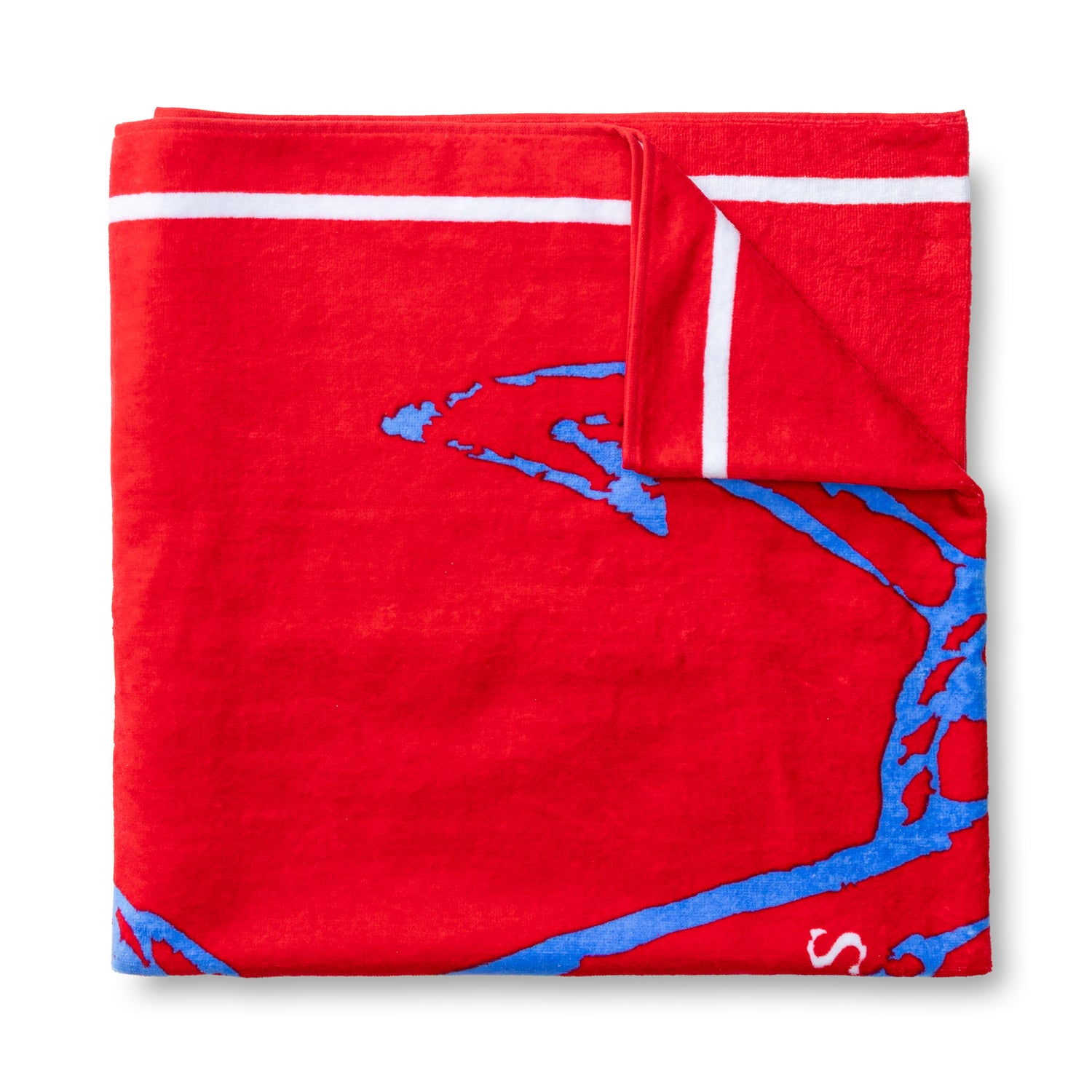 Nautical Beach Towel - Classic Red