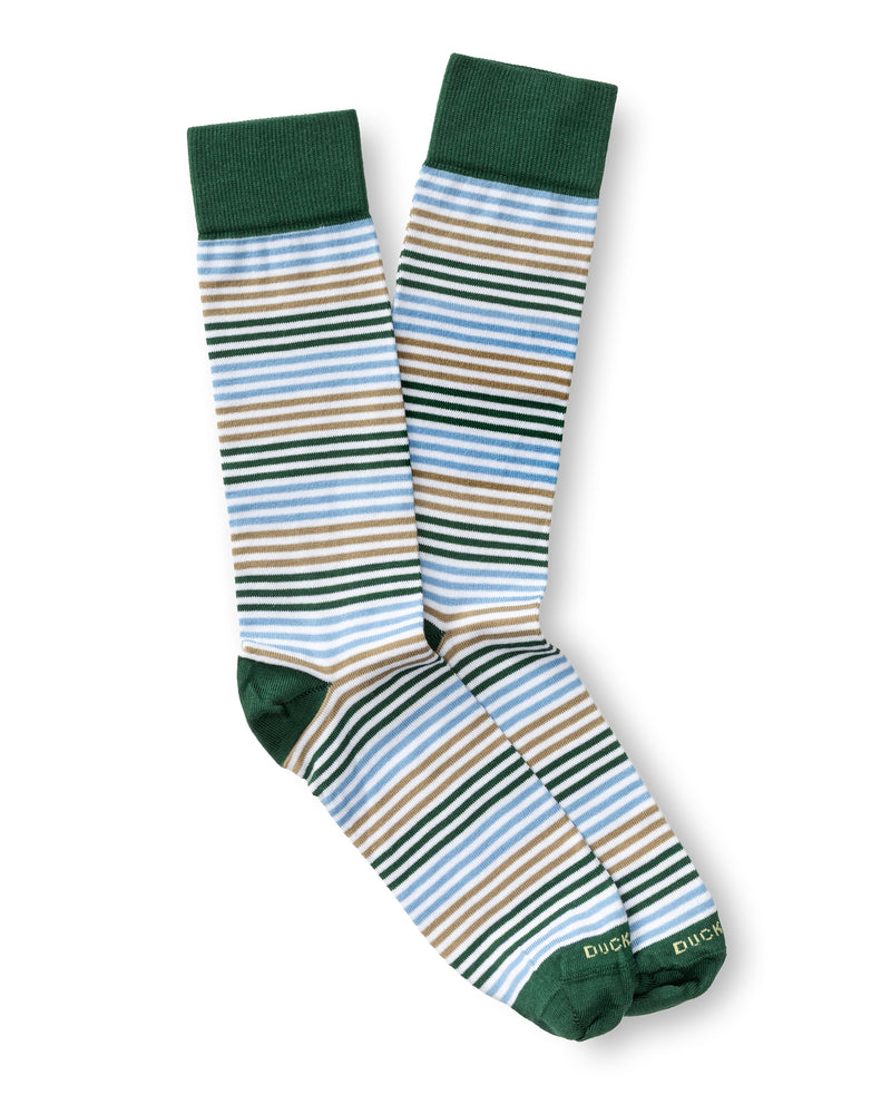 Multi Striped Sock - Hunter Green