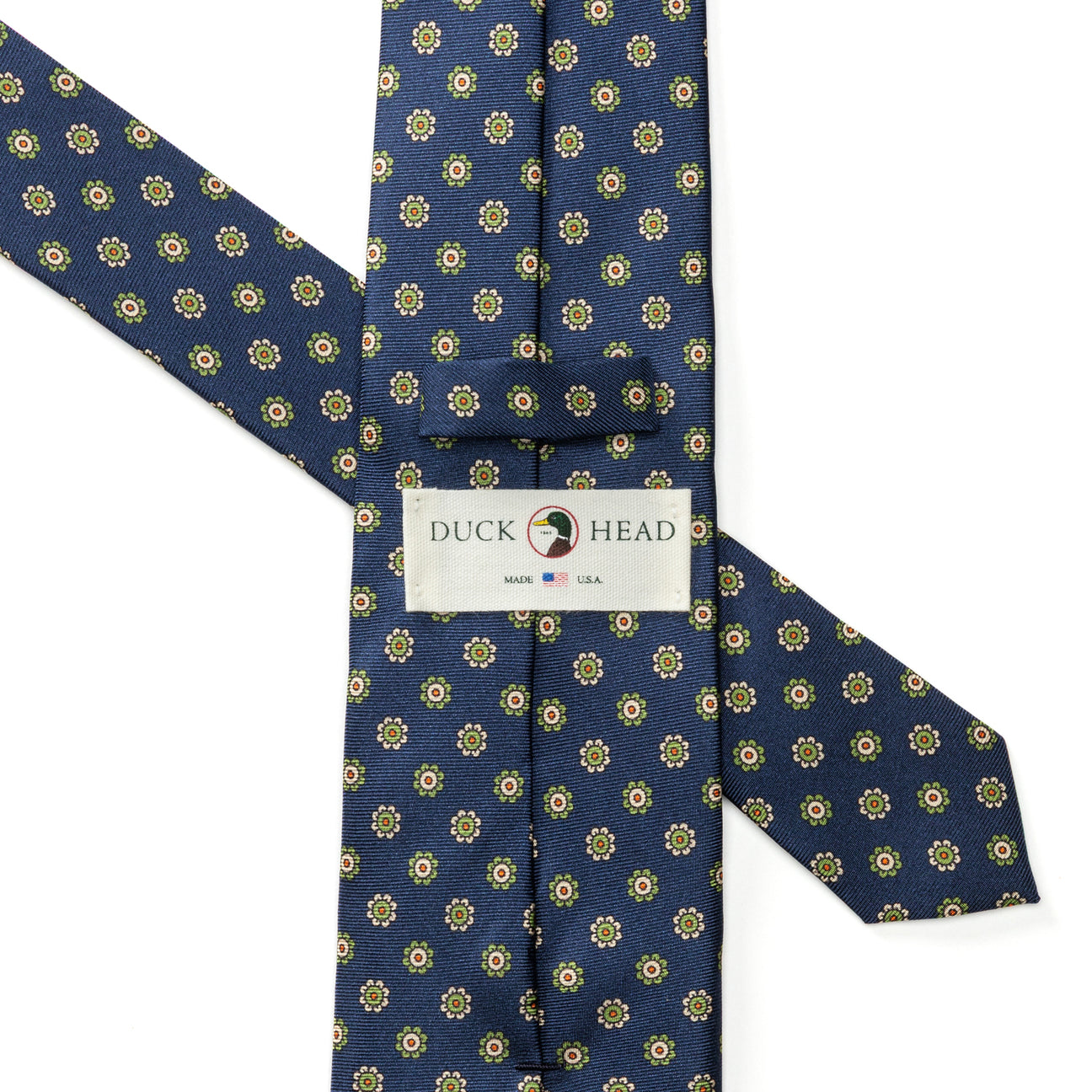 Silk Foulard Tie - Navy
