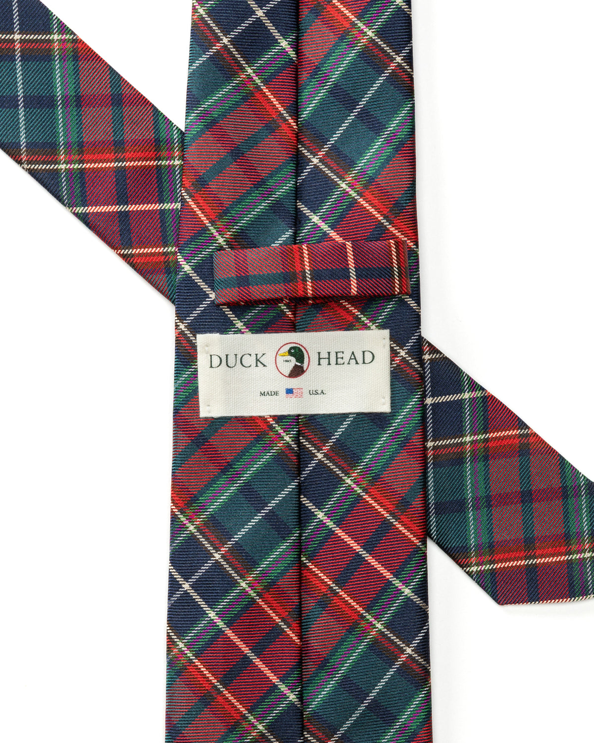 Silk Plaid Tie - Pomegranate
