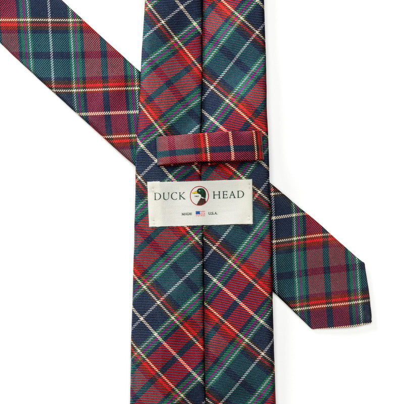 Silk Plaid Tie - Pomegranate