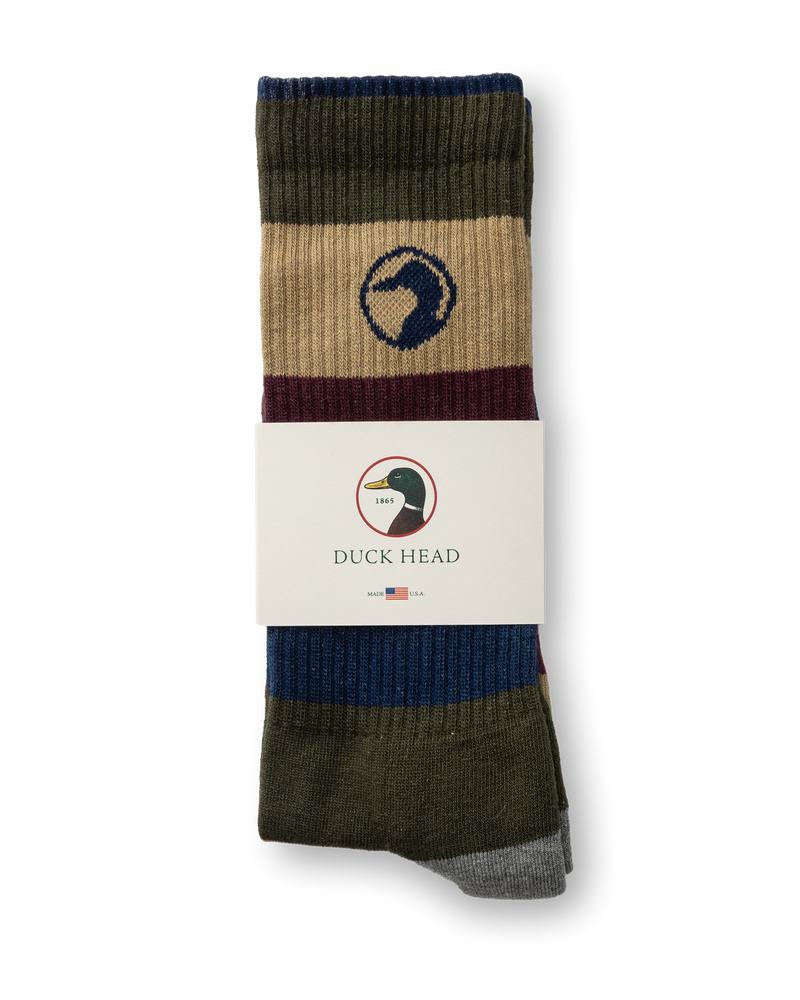 Stripe Cotton Sock - Khaki