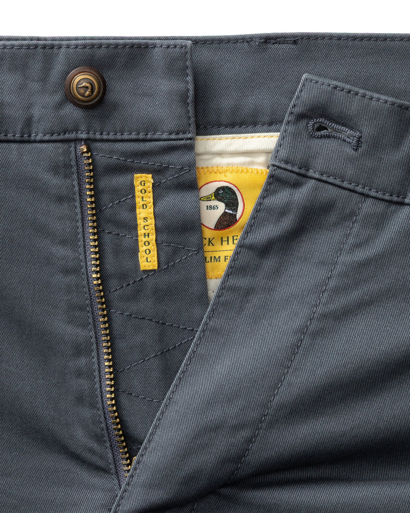 Classic Fit Gold School Chino - Washed Navy