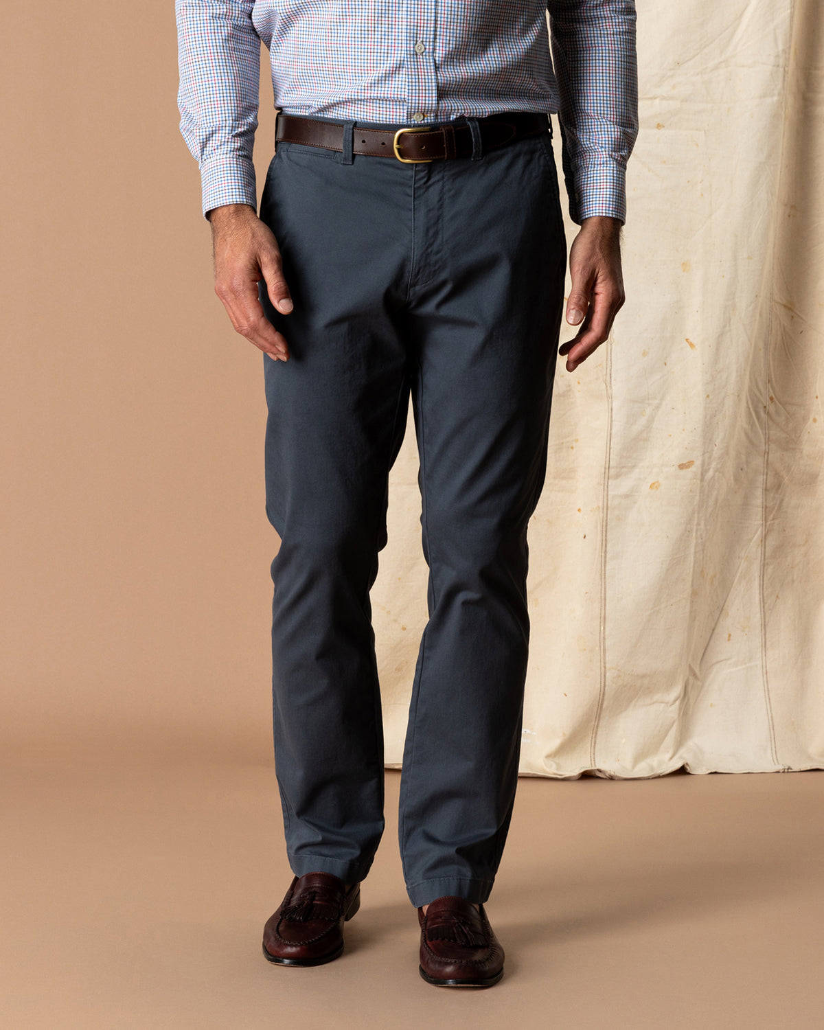Classic Fit Gold School Chino - Washed Navy