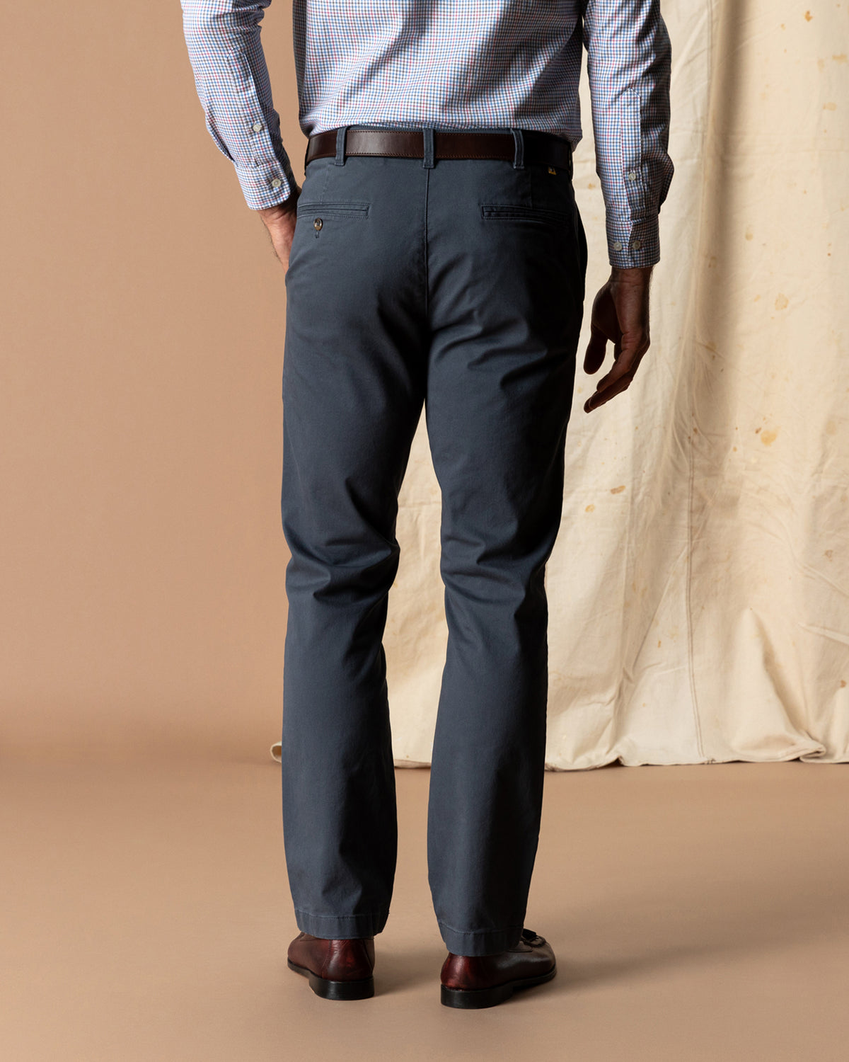 Classic Fit Gold School Chino - Washed Navy
