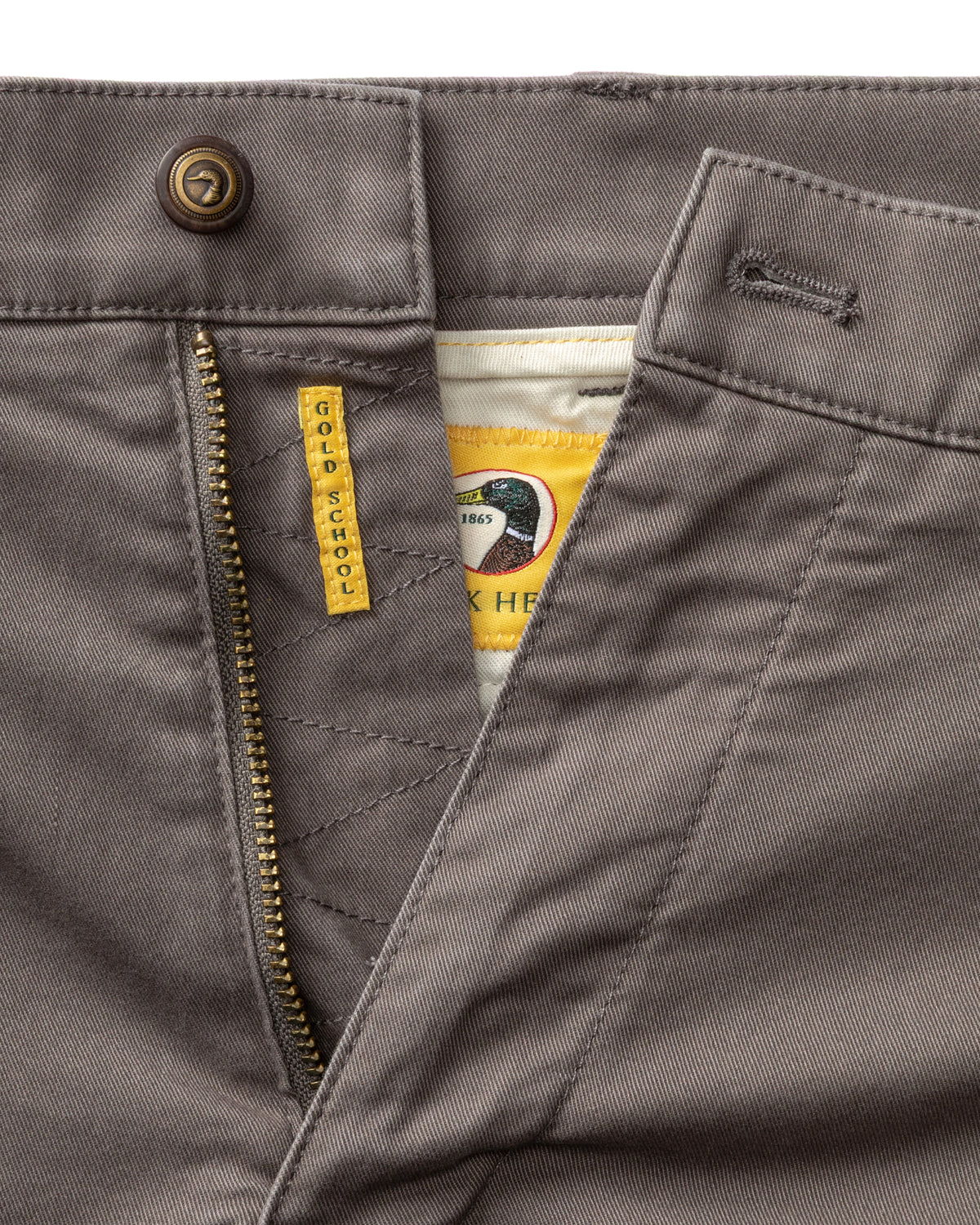 Classic Fit Gold School Chino - Fossil Gray