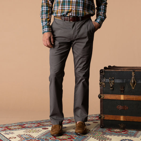 Classic Fit Gold School Chino - Fossil Gray