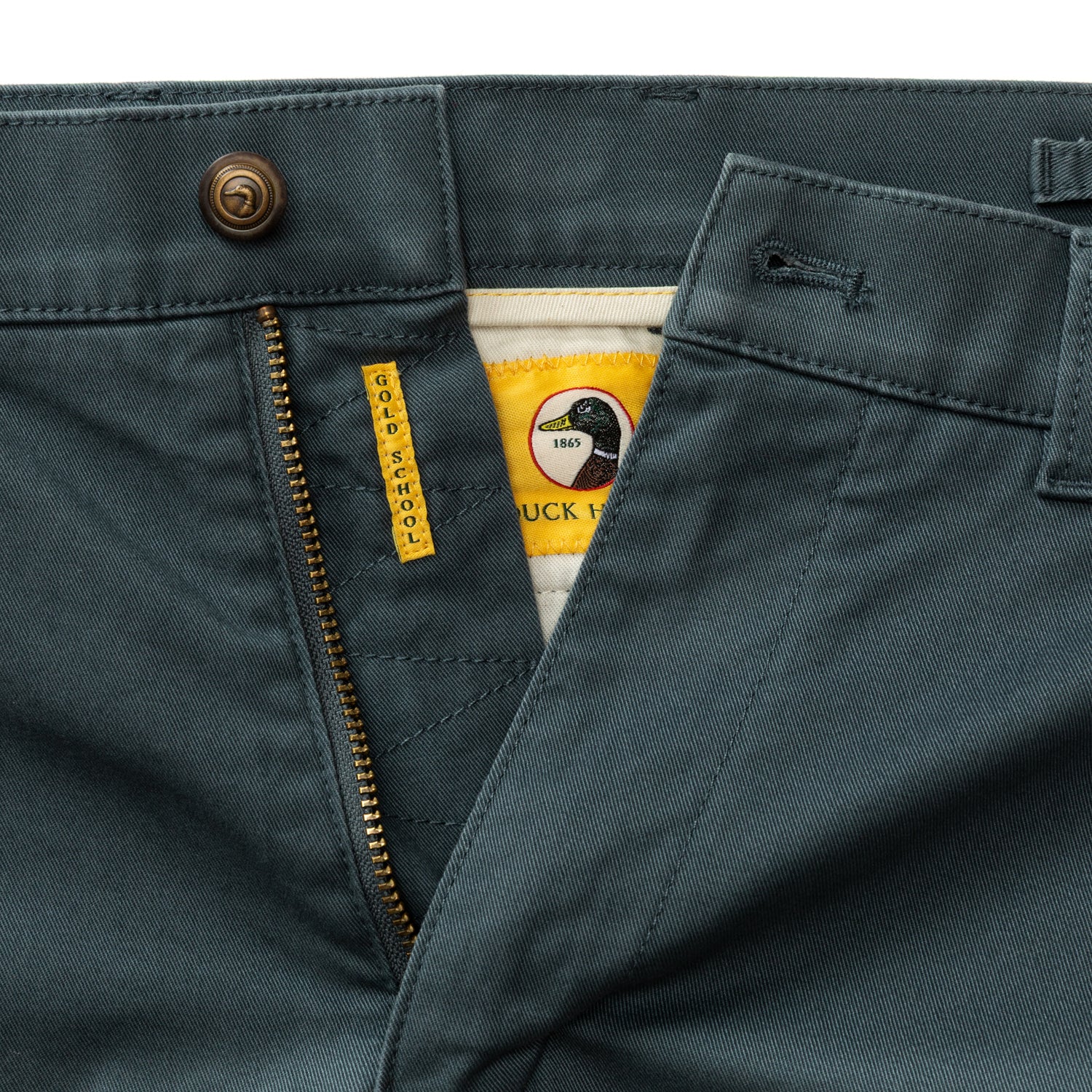 Classic Fit Gold School Chino - Graphite Blue