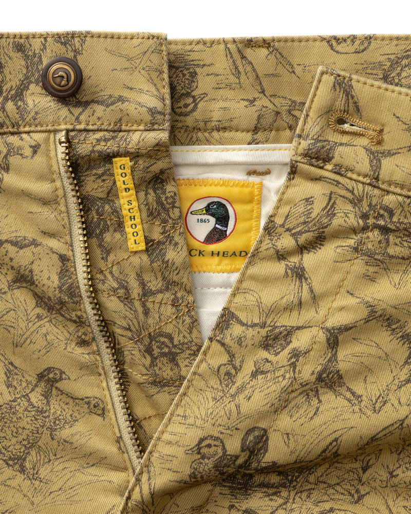 Classic Fit Gold School Chino - Wheatfield Print