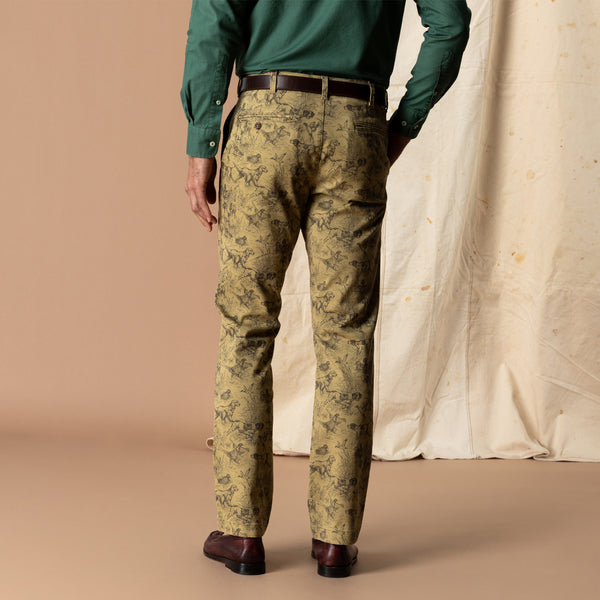 Classic Fit Gold School Chino - Wheatfield Print