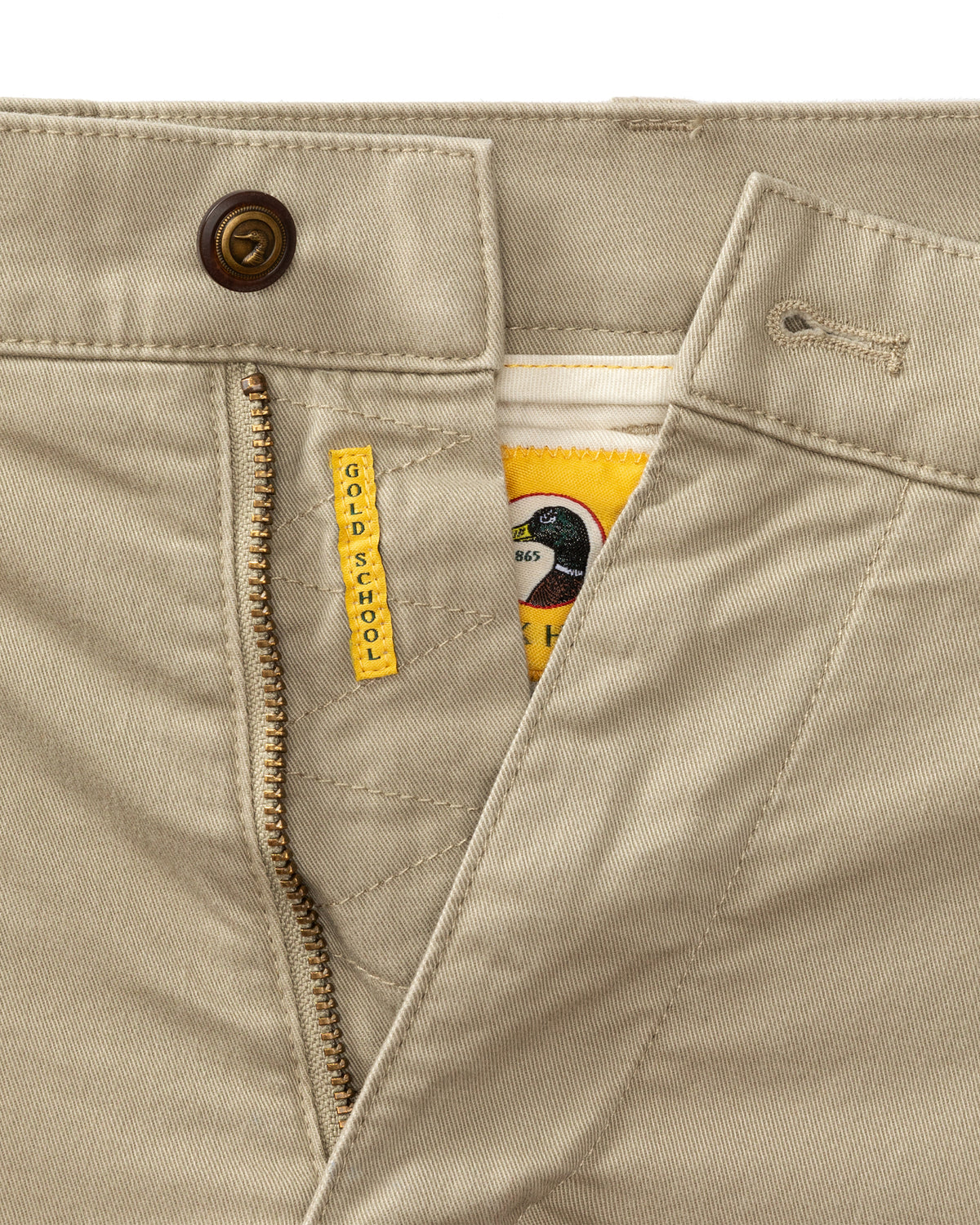 Classic Fit Gold School Chino - Khaki Gold Patch