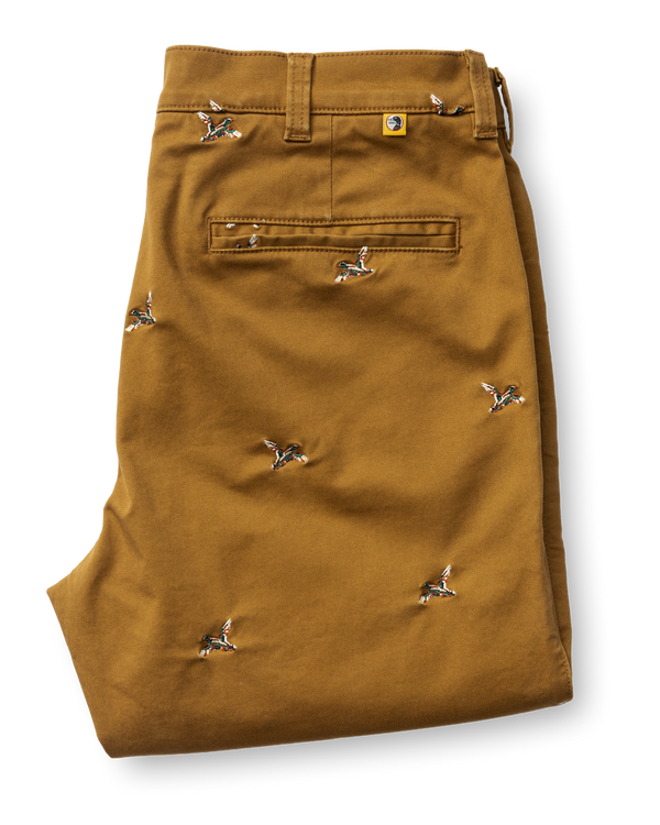 Classic Fit Gold School Chino - Bronze Brown EMB