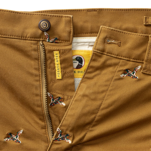 Classic Fit Gold School Chino - Bronze Brown EMB