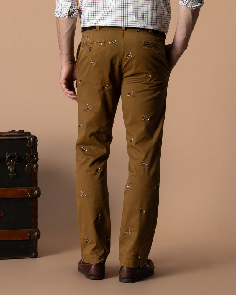 Classic Fit Gold School Chino - Bronze Brown EMB