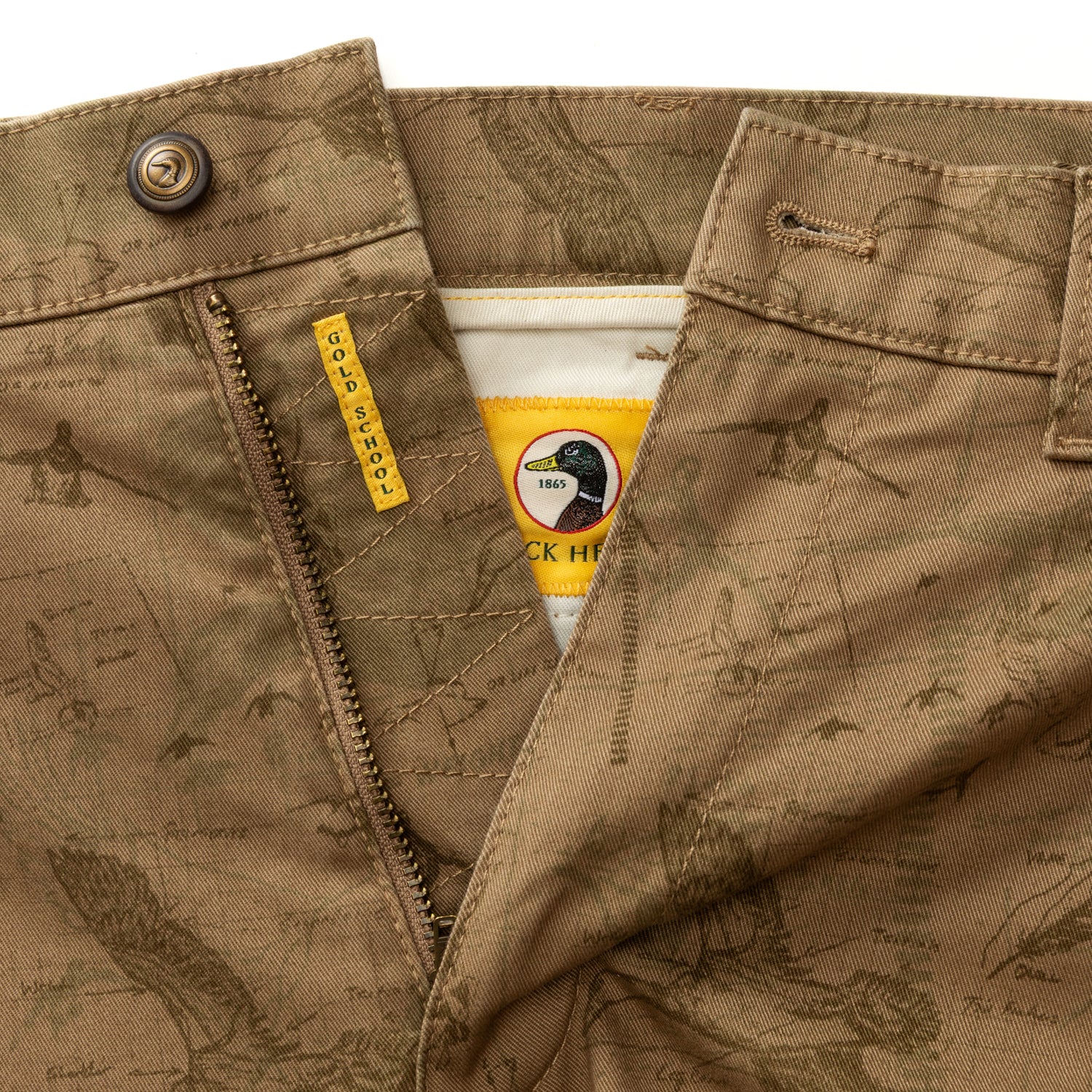 Classic Fit Gold School Chino - Mallard Blueprint